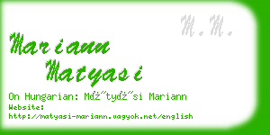 mariann matyasi business card